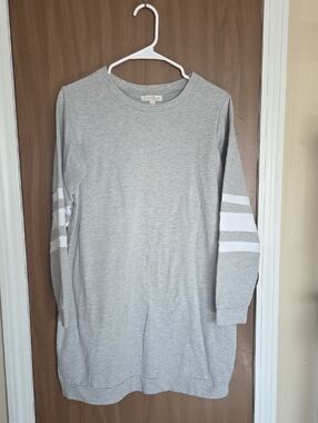 love, Fire Grey Sweatshirt with White Sleeve Stripes